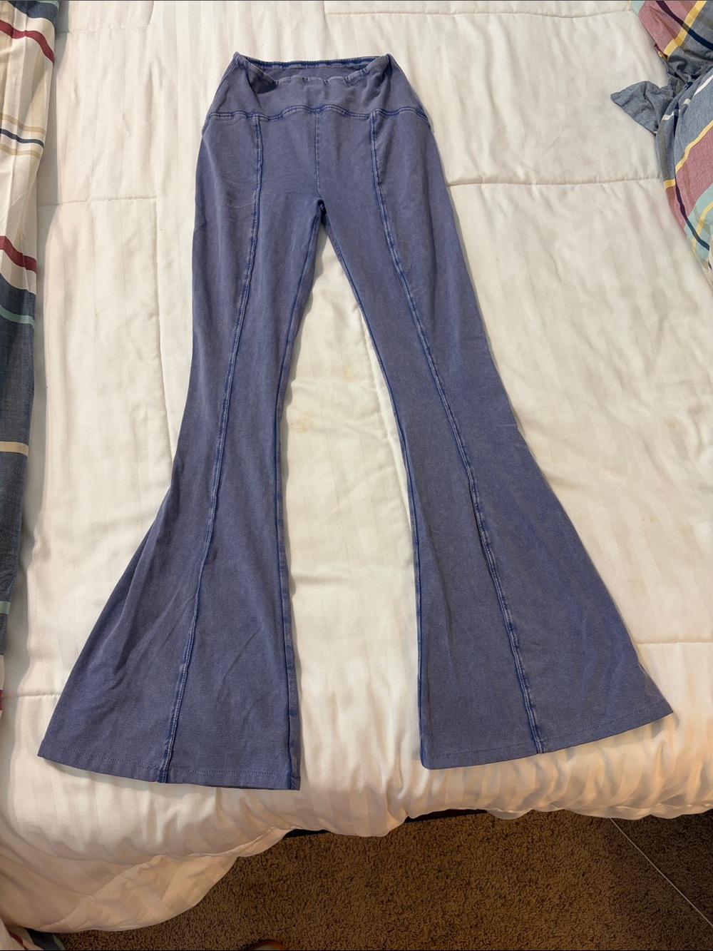 Blue Flared Yoga Pants